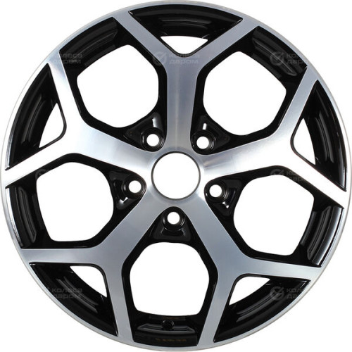 Колесный диск Tech Line 511 6xR15 5x108 ET52.5 DIA63.4 глянцевый черный с полированной лицевой частью