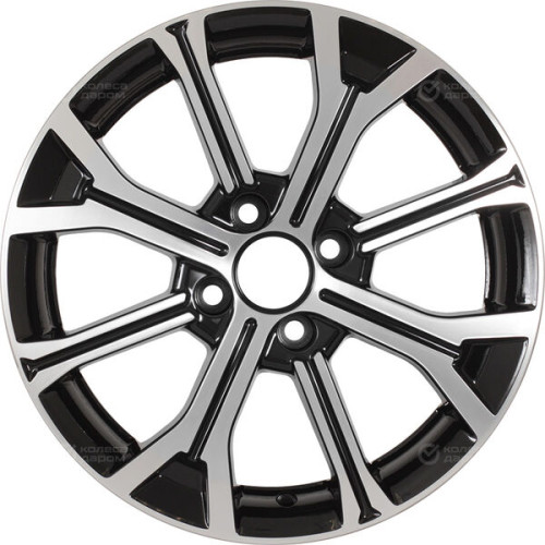 Колесный диск Carwel Кизи 198 6xR15 4x100 ET51 DIA67.1 чёрный глянцевый с полированной лицевой частью