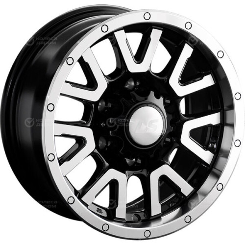 Колесный диск LS LS 1288 7xR15 6x139.7 ET10 DIA106.1 черный глянцевый с полированной лицевой частью