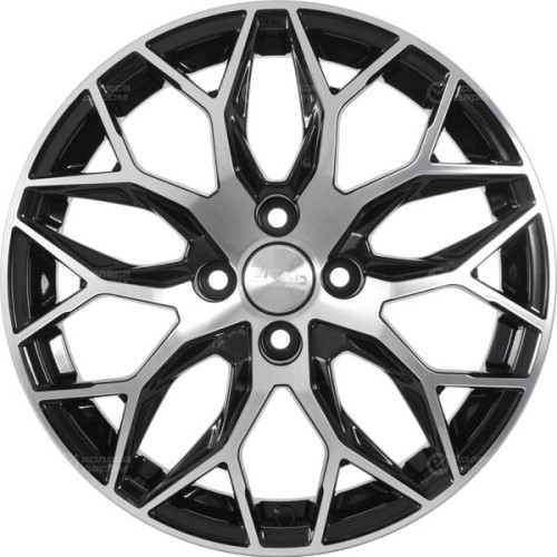 Колесный диск СКАД Фабиан 6xR16 4x100 ET45 DIA60.1 черный глянцевый с полированной лицевой поверхностью