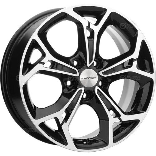 Колесный диск KHOMEN KHW1702 (ZV17_Ceed) 7xR17 5x114.3 ET53 DIA67.1 глянцевый черный с полированной лицевой частью