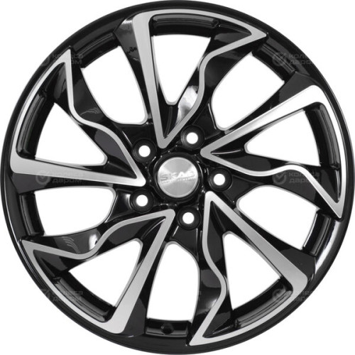 Колесный диск СКАД Marseille 7xR17 5x108 ET45 DIA63.35 черный глянцевый с полированной лицевой поверхностью