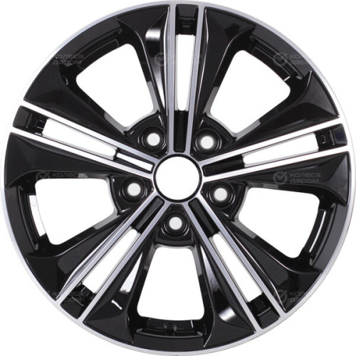 Колесный диск KDW KD1635 (16_Creta) 6xR16 5x114.3 ET43 DIA67.1 глянцевый черный с полированной лицевой частью