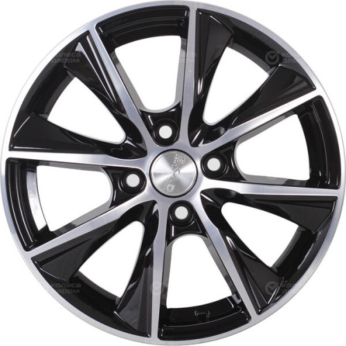 Колесный диск СКАД Порту 6xR15 4x100 ET35 DIA67.1 черный глянцевый с полированной лицевой поверхностью