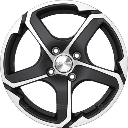 Колесный диск СКАД Аллигатор 6xR15 5x100 ET40 DIA57.1 черный матовый с полированным элементом