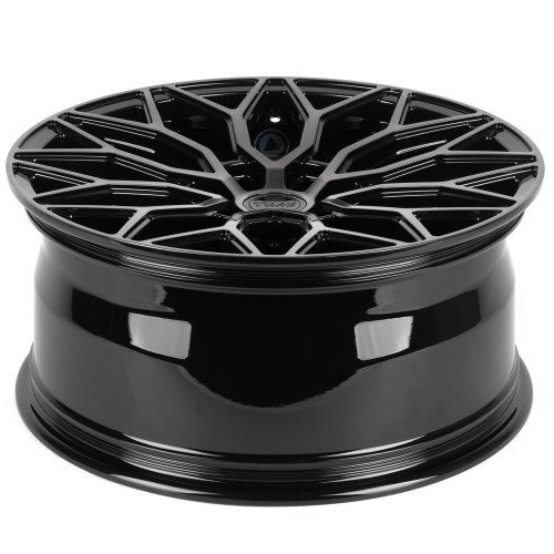 Легковой диск Skill Wheels SV100 9x20 6x139,7 ET19 77,8 чёрный глянцевый + полированные спицы + тёмный лак