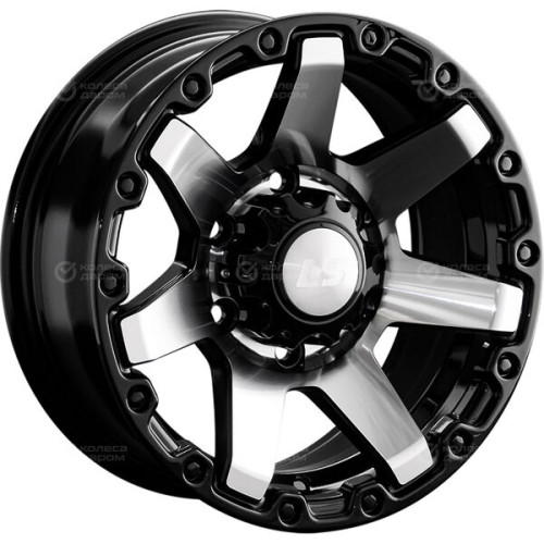 Колесный диск LS LS 873 7xR15 6x139.7 ET10 DIA106.1 черный глянцевый с полированной лицевой частью
