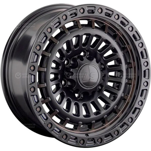 Колесный диск LS LS 1348 8.5xR17 6x139.7 ET25 DIA106.1 черный полуглянцевый с бронзовыми лучами