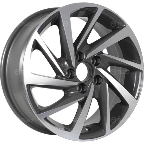 Колесный диск KDW KD1530 6xR15 4x100 ET46 DIA54.1 темно-серый с полированной лицевой частью
