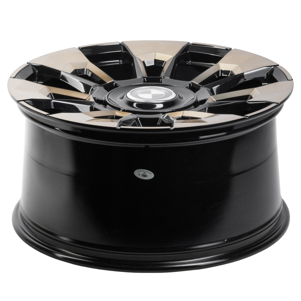 Легковой диск CMST SL374 11x22 5x112 ET44 66,6 чёрный + полированные спицы под бронзовым лаком