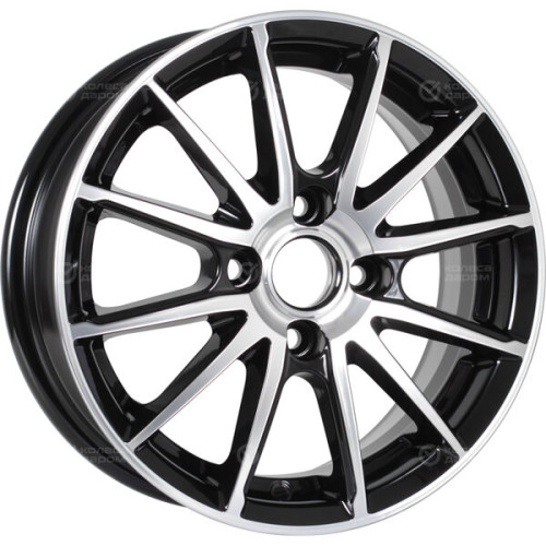 Колесный диск КиК Квант 5.5xR14 4x100 ET38 DIA60.1 черный глянцевый с полированными элементами лицевой поверхности