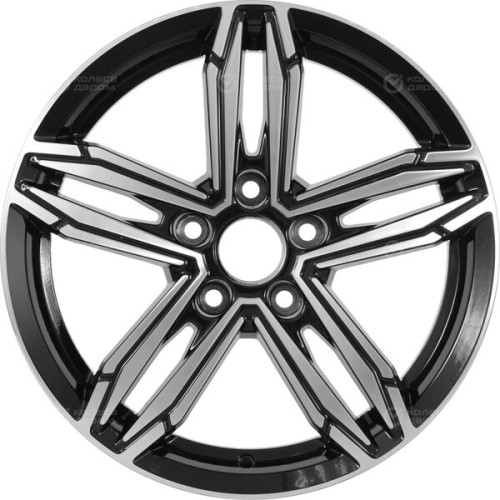 Колесный диск Carwel Нева 256 6.5xR16 5x112 ET46 DIA57.1 чёрный глянцевый с полированной лицевой поверхностью