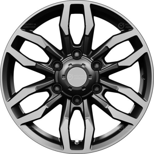 Колесный диск Carwel Немо 228 7.5xR17 6x139.7 ET38 DIA100.1 чёрный глянцевый с полированной лицевой поверхностью