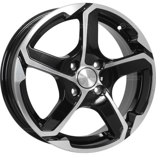 Колесный диск СКАД Аллигатор 6xR15 4x100 ET48 DIA54.1 черный глянцевый с полированной лицевой поверхностью
