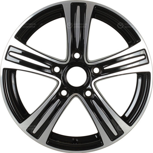 Колесный диск Carwel Лямбда 109 6xR15 5x110 ET43 DIA65.1 чёрный глянцевый с полированной лицевой поверхностью
