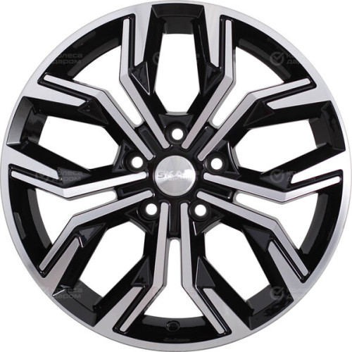 Колесный диск СКАД Амиата 7xR17 4x100 ET37 DIA67.1 черный глянцевый с полированной лицевой поверхностью