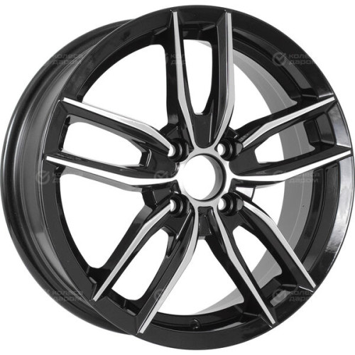 Колесный диск RST R076 6xR16 4x100 ET48 DIA60.1 (уценка) глянцевый черный с полированной лицевой частью