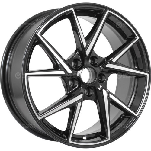 Колесный диск WUP Up105 7xR17 5x114.3 ET45 DIA60.1 черный глянцевый с полированными элементами лицевой поверхности