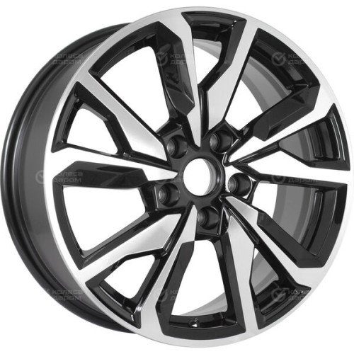 Колесный диск WUP Up114 7xR17 5x108 ET40 DIA54.1 черный глянцевый с полированными элементами лицевой поверхности