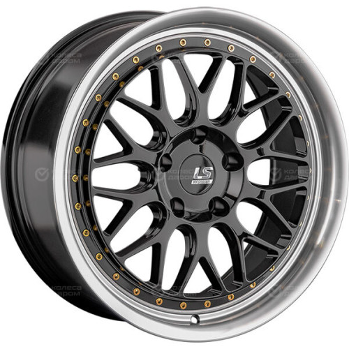 Колесный диск LS FlowForming LS RC65 8.5xR18 5x112 ET30 DIA66.6 черный, с полированным ободом