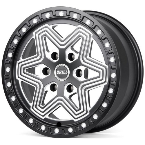 Легковой диск Skill Wheels SB125-CT356 9x18 6x139,7 ET45 95,1 чёрный матовый + полированные спицы