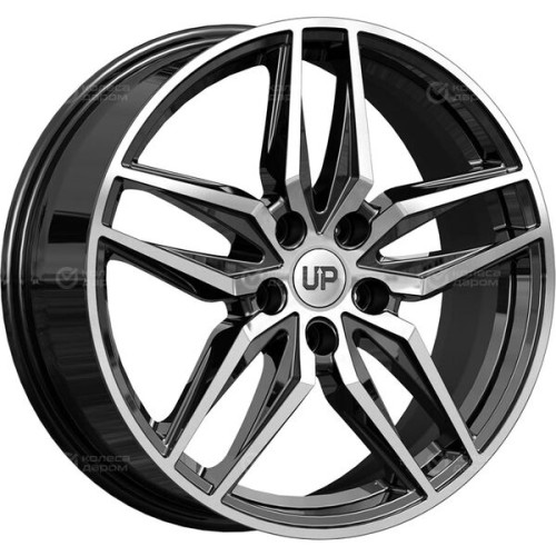 Колесный диск WUP Up112 7xR18 5x110 ET40 DIA67.1 черный глянцевый с полированными элементами лицевой поверхности