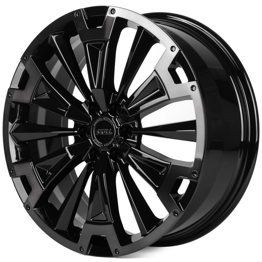Легковой диск Skill Wheels SV619 8x20 6x114,3 ET46 67,1 чёрный глянцевый + полированные спицы + лак