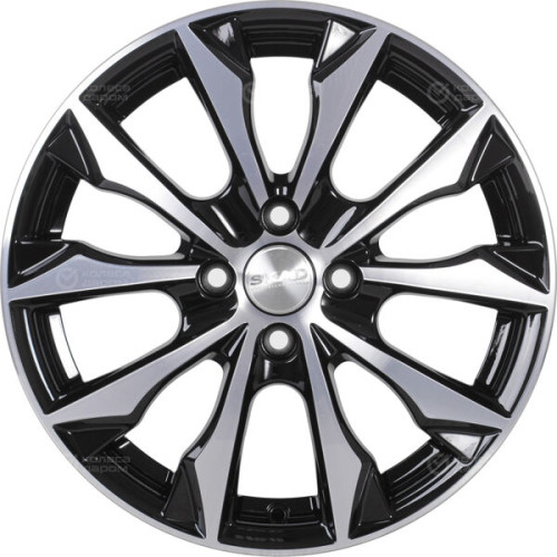 Колесный диск СКАД Нагоя 6xR16 4x100 ET50 DIA60.1 черный глянцевый с полированной лицевой поверхностью