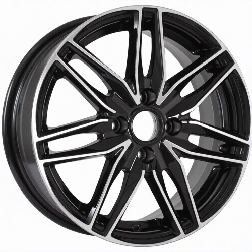 Легковой диск KDW KD1570 6x15 4x100 ET37 60,1 Black Front Polished