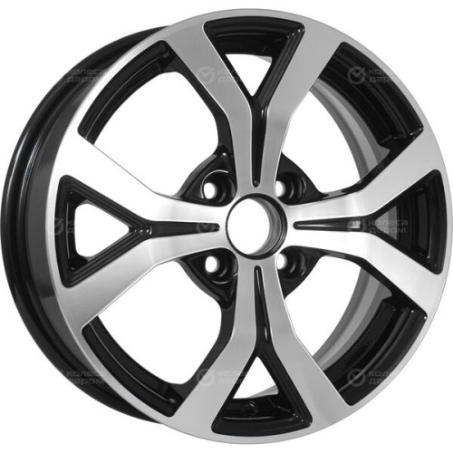 Колесный диск Carwel Таир 137 6xR15 4x100 ET48 DIA54.1 чёрный глянцевый с полированной лицевой поверхностью