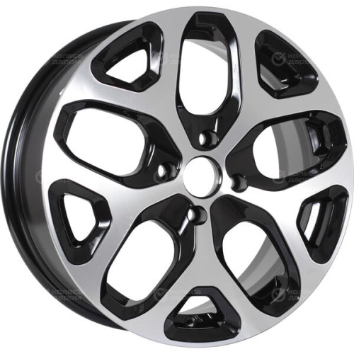 Колесный диск KDW KD1637 (ZV 16_Vesta) 6.5xR16 4x100 ET50 DIA60.1 глянцевый черный с полированной лицевой частью