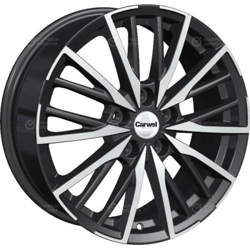 Колесный диск Carwel Агма 1719 7xR17 5x108 ET45 DIA60.1 черный глянцевый с полированной лицевой частью