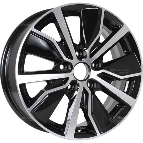 Колесный диск КиК Гамбит 6.5xR16 5x108 ET50 DIA63.35 (уценка) черный глянцевый с полированными элементами лицевой поверхности