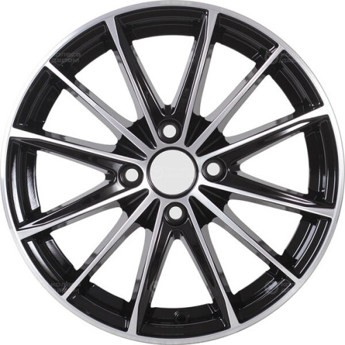 Колесный диск КиК Пойнт Бланк 6xR15 4x100 ET35 DIA67.1 черный глянцевый с полированными элементами лицевой поверхности