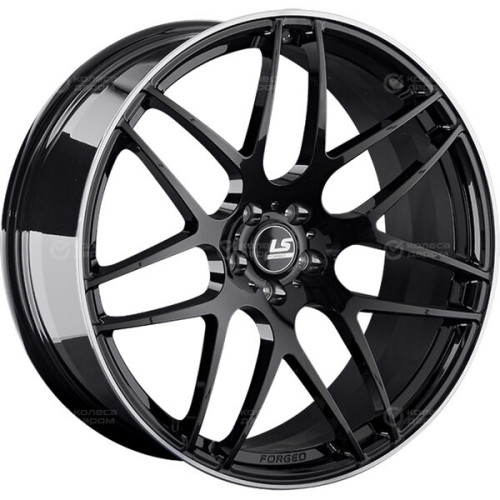 Колесный диск LS Forged LS FG09 9.5xR20 5x112 ET55 DIA66.6 черный, с полированным ободом