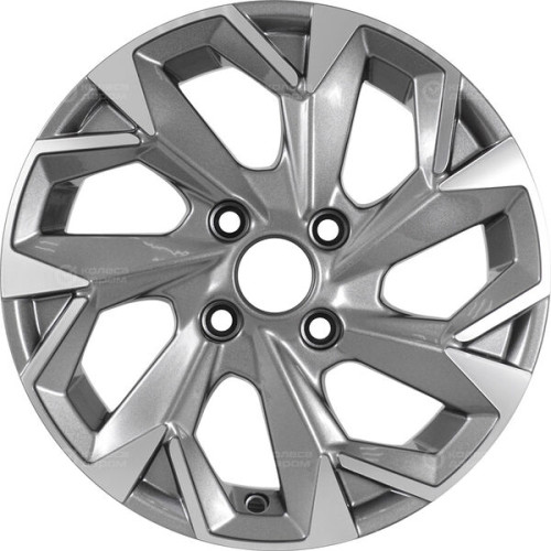 Колесный диск Carwel Вага 1402 5.5xR14 4x100 ET38 DIA67.1 серый с полированной лицевой частью