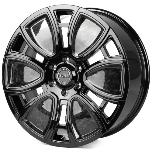 Легковой диск Skill Wheels SV808-SV481 9x22 6x139,7 ET50 95,1 чёрный глянцевый + карбон
