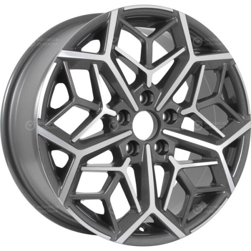 Колесный диск KDW KD1710 7xR17 5x114.3 ET50 DIA66.1 темно-серый с полированной лицевой частью