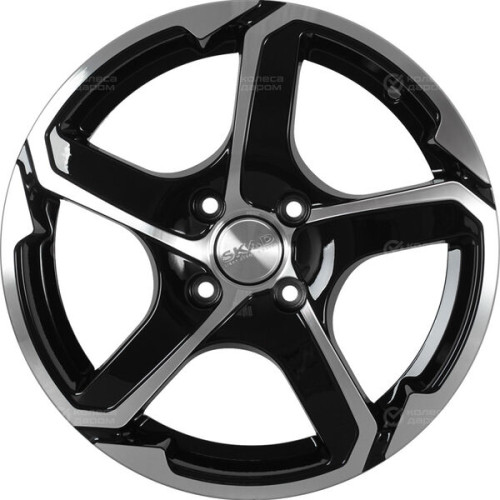 Колесный диск СКАД Аллигатор 6xR15 4x100 ET38 DIA67.1 черный глянцевый с полированной лицевой поверхностью