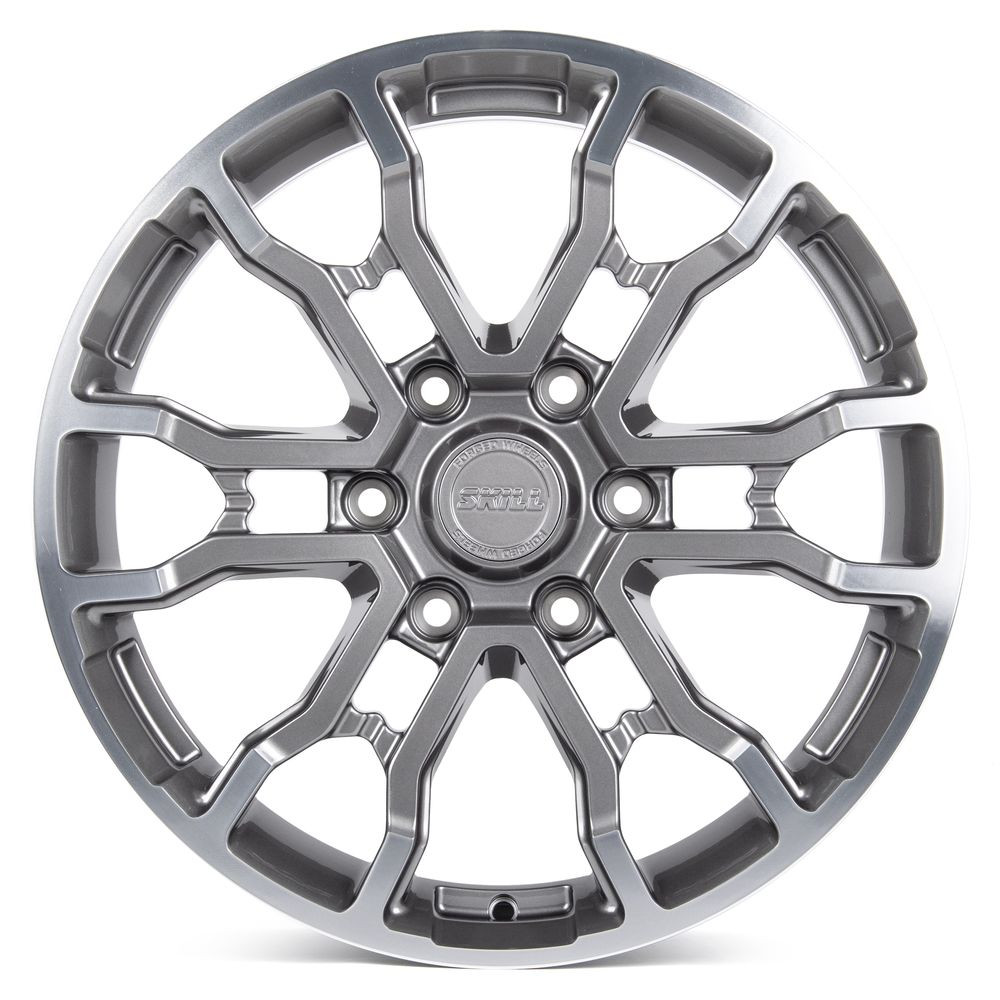 Легковой диск Skill Wheels SV115 9x18 6x139,7 ET45 95,1 графит глянцевый + полированный обод