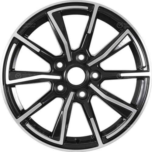 Колесный диск Carwel Лабаз 6.5xR16 5x114.3 ET40 DIA66.1 чёрный глянцевый с полированной лицевой поверхностью