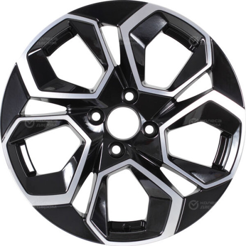Колесный диск KDW KD1620 6.5xR16 4x100 ET45 DIA60.1 (уценка) глянцевый черный с полированной лицевой частью