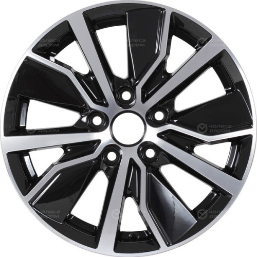 Колесный диск КиК Гамбит 6.5xR16 5x108 ET50 DIA63.35 (уценка) черный глянцевый с полированными элементами лицевой поверхности