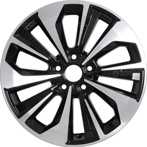 Колесный диск КиК Авиор 7xR17 5x114.3 ET50 DIA67.1 черный глянцевый с полированными элементами лицевой поверхности