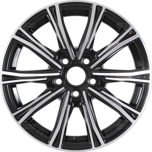 Колесный диск WUP Up123 6xR15 5x112 ET47 DIA57.1 черный глянцевый с полированными элементами лицевой поверхности