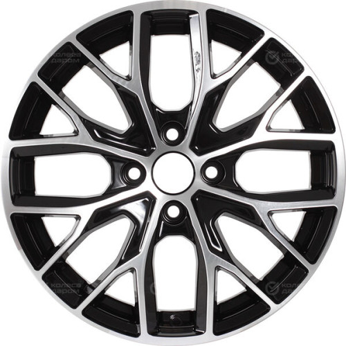 Колесный диск КиК Лилиом-оригинал 6xR16 4x100 ET37 DIA60.1 черный глянцевый с полированными элементами лицевой поверхности