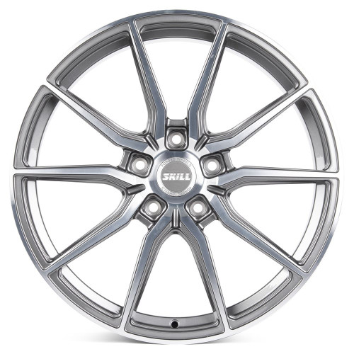 Легковой диск Skill Wheels SL292 8,5x20 5x127 ET50 71,5 графит глянцевый + полированные спицы