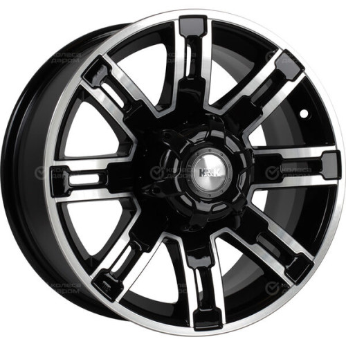 Колесный диск КиК Полюс 7.5xR16 6x139.7 ET30 DIA67.1 черный глянцевый с полированными элементами лицевой поверхности
