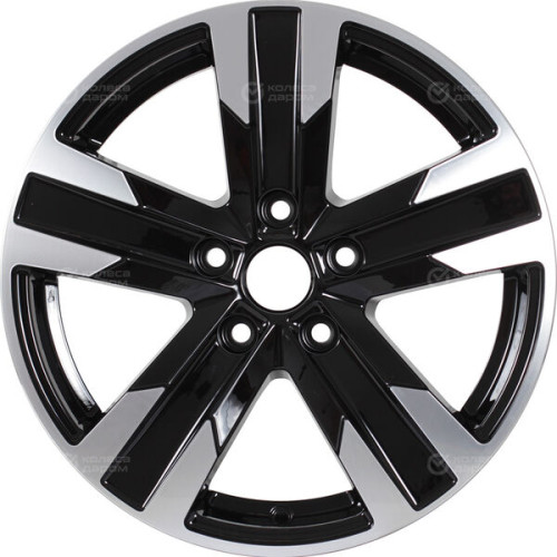 Колесный диск КиК Висмут 7xR16 5x114.3 ET35 DIA67.1 (уценка) черный глянцевый с полированными элементами лицевой поверхности