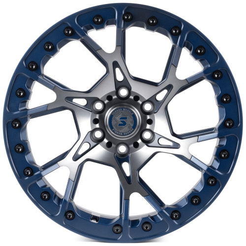 Легковой диск Skill Wheels SV307 9,5x20 6x135 ET20 87,1 Синий матовый + полировка + темный лак